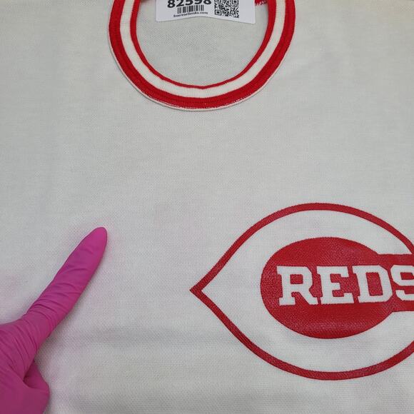 Vintage 80s Cincinnati Red Ringer Shirt XS/S 18x26 Baseball - Picture 12 of 16